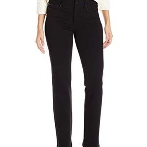 NYDJ  W Samantha Slim Ponte Pant w/ Leather Trim 4